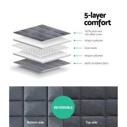 Giselle Bedding 2.3KG Plush Minky Weighted Gravity Blanket Deep Relax -Best Bedding Store WBLANKET PLUSH 2300 05