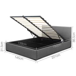 Artiss Double Size Fabric And Wood Bed Frame Headboard - Grey 12 Artiss Double Size Fabric And Wood Bed Frame Headboard - Grey -Best Bedding Store bframe e nino d gy ab 01