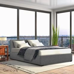 Artiss Double Size Fabric And Wood Bed Frame Headboard - Grey 19 Artiss Double Size Fabric And Wood Bed Frame Headboard - Grey -Best Bedding Store bframe e nino d gy ab 08