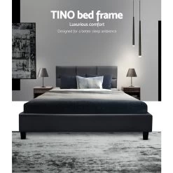 Artiss TINO Single Size Bed Frame Base Fabric Headboard Wooden Mattress 11 Artiss TINO Single Size Bed Frame Base Fabric Headboard Wooden Mattress -Best Bedding Store bframe e tino s char ab 02
