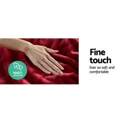 Giselle Bedding Faux Mink Blanket Winter Quilt Doona Fleece Throw Rug Red King -Best Bedding Store blanket fm k rd 03