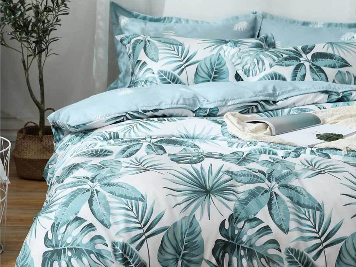 King Size 3pcs Tropical Aqua Blue Quilt Cover Set 3 King Size 3pcs Tropical Aqua Blue Quilt Cover Set