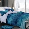 King Size 3pcs Turquoise Stripe Quilt Cover Set -Best Bedding Store ds lc0255k1