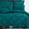 Super King Size Fantine Teal Diamond Pintuck Quilt Cover Set(3PCS) -Best Bedding Store ds s0024tsk1 1