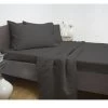 King Size 1900TC Cotton Rich Sheet Set (Charcoal Color) -Best Bedding Store ds sheard1900 cha k1