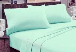 Single Size Egyptian Cotton Flannelette Sheet Set (Mint)