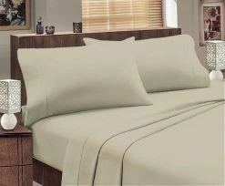 Single Size Egyptian Cotton Flannelette Sheet Set (Stone)