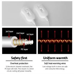 Giselle Bedding 3 Setting Fully Fitted Electric Blanket - King -Best Bedding Store eb poly mc k 04