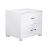 Artiss High Gloss Two Drawers Bedside Table - White