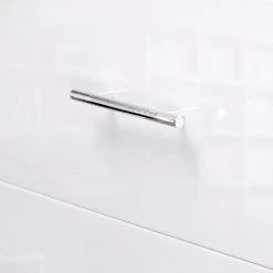 Artiss High Gloss Two Drawers Bedside Table - White -Best Bedding Store furni gloss side wh 03