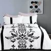 King Size 3pcs Black White Damask Quilt Cover Set 2 King Size 3pcs Black White Damask Quilt Cover Set -Best Bedding Store lp0264 1 1