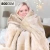800GSM Heavy Double-Sided Faux Mink Blanket - Beige 2 800GSM Heavy Double-Sided Faux Mink Blanket - Beige -Best Bedding Store mink be 800