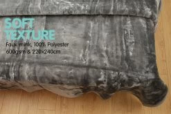 600GSM Double-Sided Queen Size Faux Mink Blanket - Pewter Silver -Best Bedding Store mink sl f3