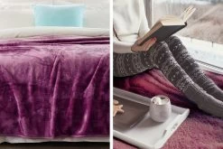800GSM Heavy Double-Sided Faux Mink Blanket - Purple -Best Bedding Store mnkhv mv f4