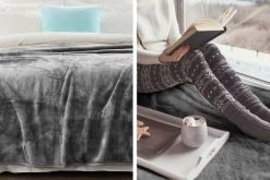 800GSM Heavy Double-Sided Faux Mink Blanket - Silver -Best Bedding Store mnkhv sl f4