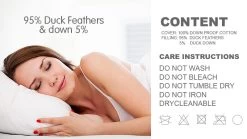 Duck Down Feather Pillow Twin Set - 1.3kg -Best Bedding Store rcdd pill f2