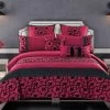 King Size Afton Red And Black Quilt Cover Set (3PCS) -Best Bedding Store s0022r 1