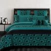 Super King Halsey Teal And Black Quilt Cover Set (3PCS) -Best Bedding Store s0022t 2