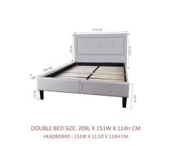 Albans Double Bed Frame Grey PU Leather Upholstered -Best Bedding Store slide2 5